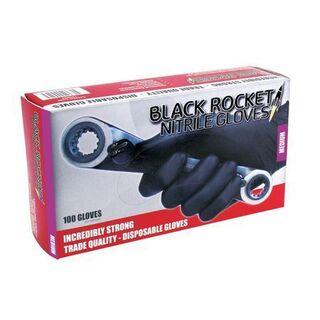 Black Rocket Nitrile Gloves - Medium