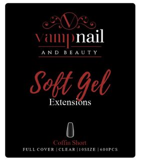 Vamp Soft Gel Tips - Coffin Short