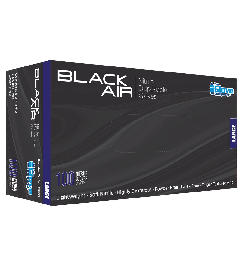 Black Air Nitrile Gloves - medium