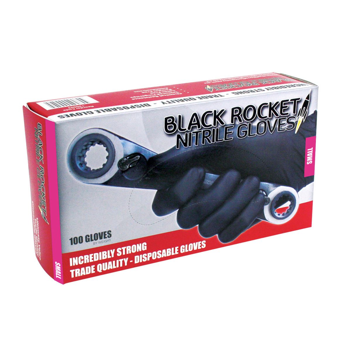 Black Rocket Nitrile Gloves - Small