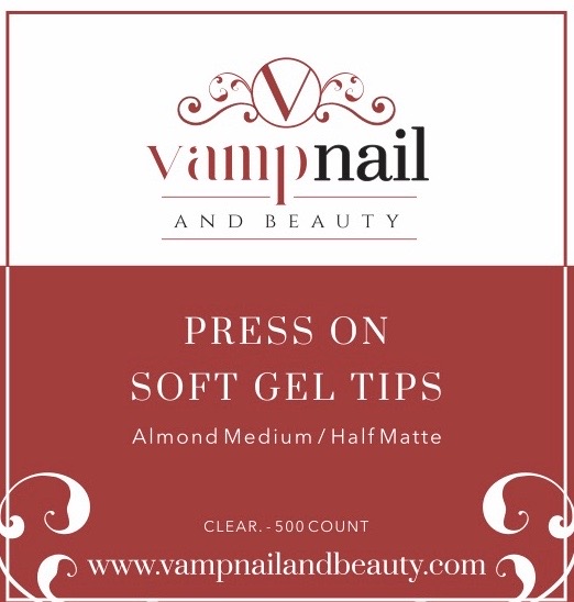 Vamp Soft Gel Tips - Almond Half Matte