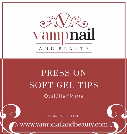 Vamp Soft Gel Tips - Oval Half Matte